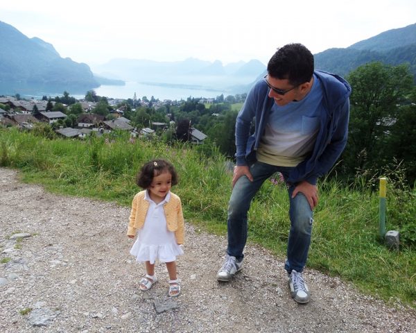 Lara and Dad in St. Gilgen, Austria