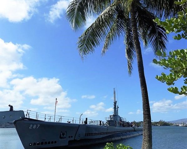 A warship at Pearl Harbor