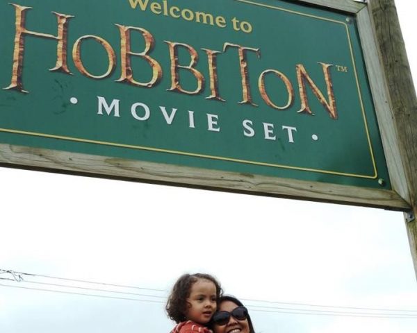 Lara and Mom at Hobbiton Movie Set