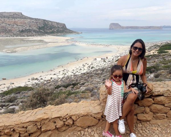 Lara and Mom at the Balos Lagoon, Crete