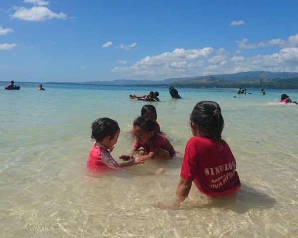Lara at Lara Beach Bohol with her friends