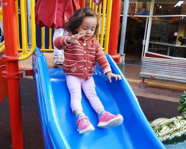 Lara having fun in downtown Wellington