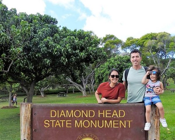 My family at Diamond Head Crater