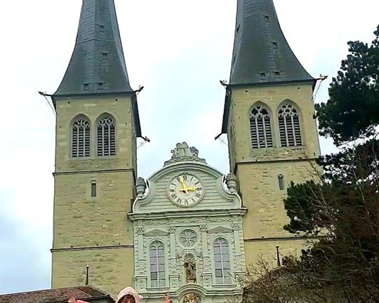 Lara The Explorer at the Church of St. Leodegar (Lucerne)
