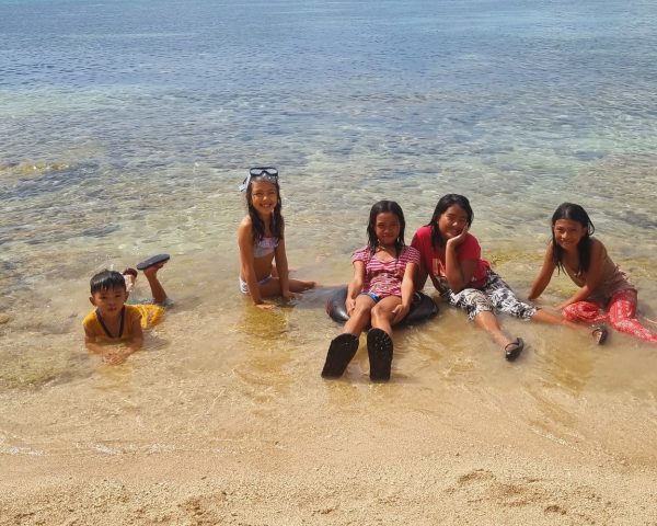 Lara and friends at Lara Beach Bohol