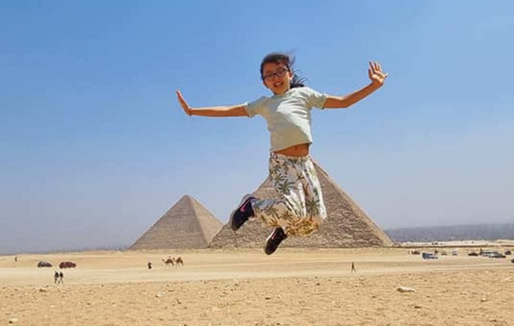 Above the Pyramids of Giza