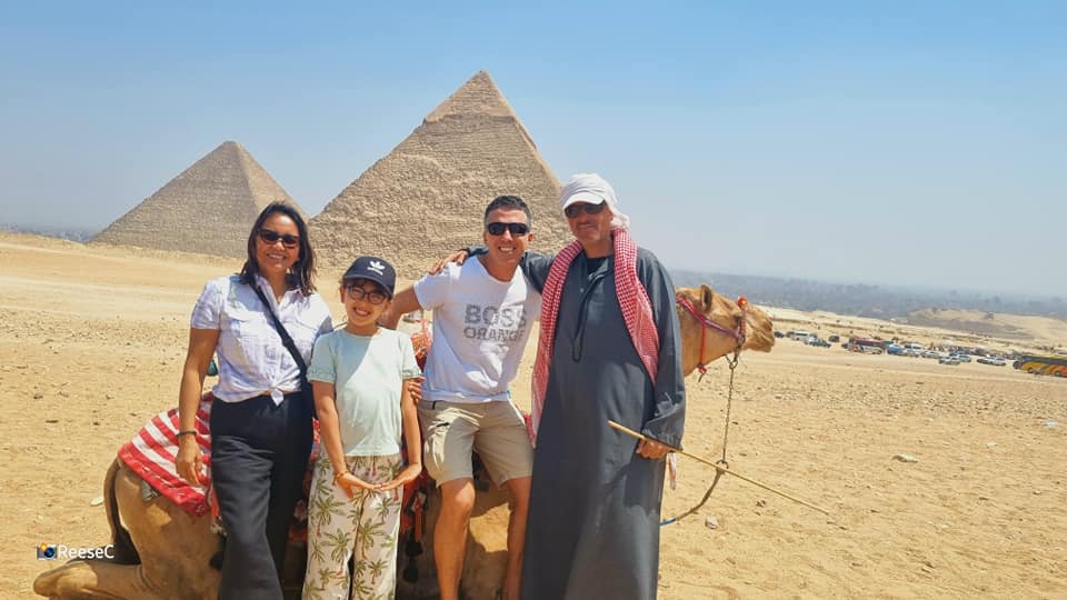 Family at Giza, Egypt