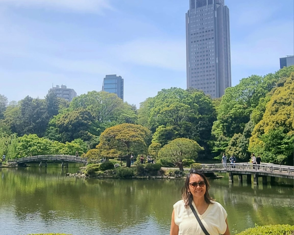 Mom at Shinjuku Gyoen National Park