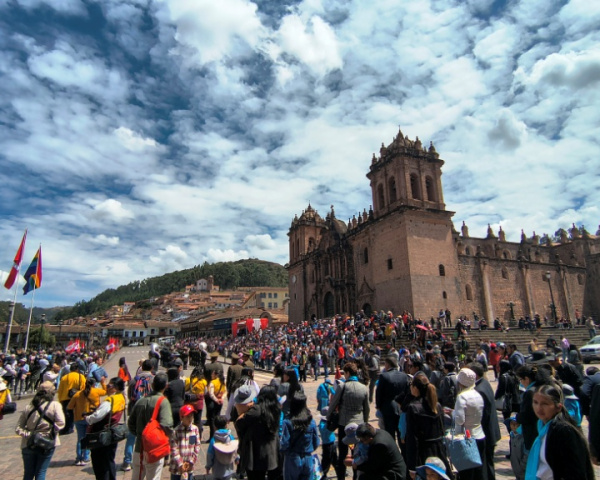 At Plaza de Armas in Cusco
