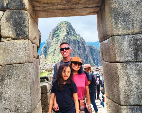 Lara and her family at Machu Picchu