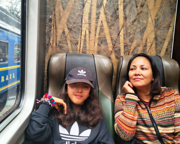 On the train to Machu Picchu