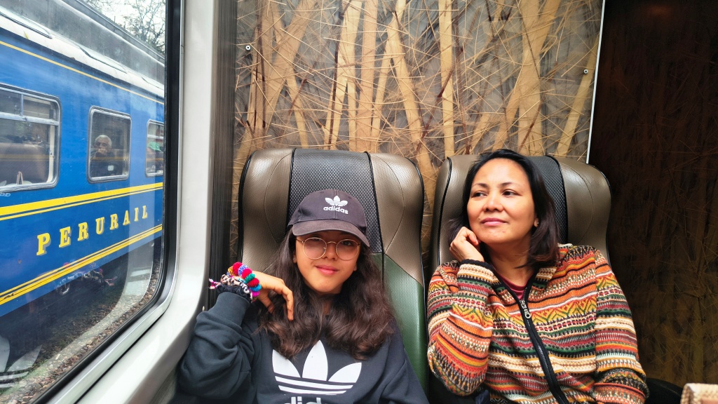 On the train to Machu Picchu