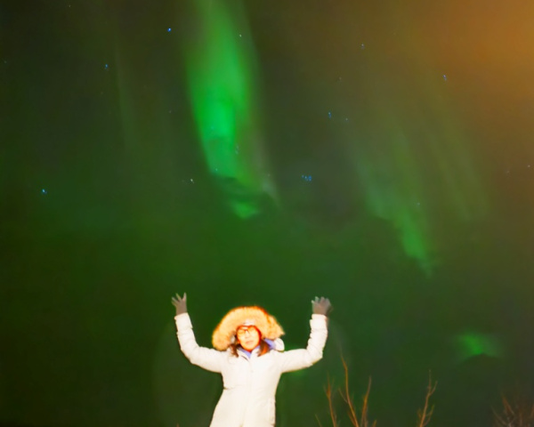 Mon and the nothern lights in Iceland