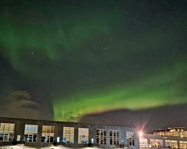 The nothern lights from our apartment in Reykjavik